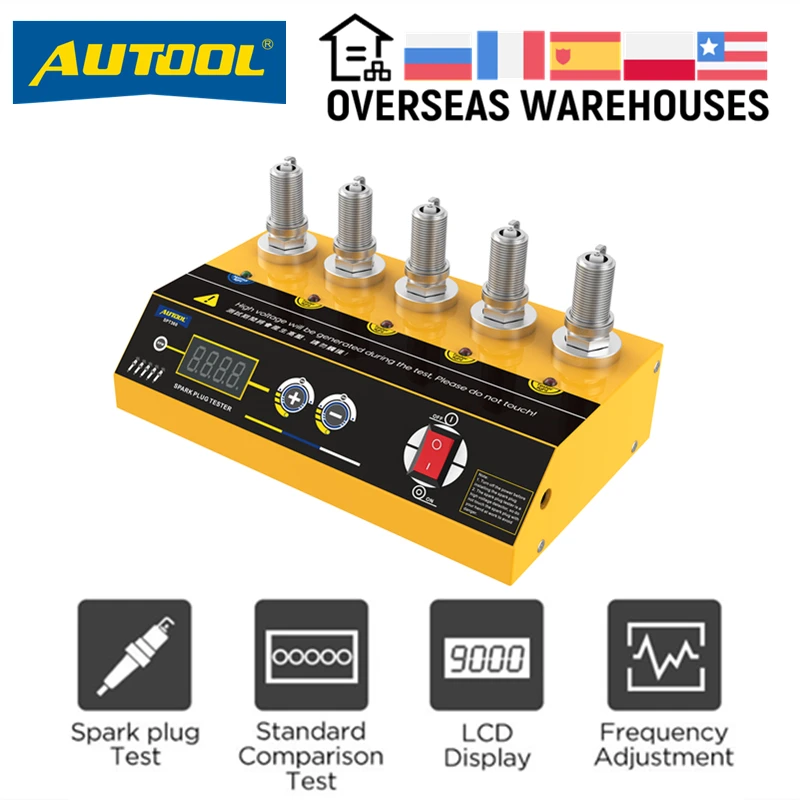 US $55.63 AUTOOL SPT360 Car Spark Plug Tester Ignition Testers Automotive Diagnostic Tool Double Hole Spark Plug Flashover Analyzer 220V