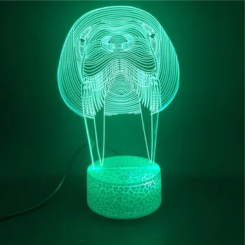 

3D Lamp Walrus Animal Unique Bluetooth Speaker Base Bright Base for Children Room Decor Atmosphere Usb Led Night Light Lamp