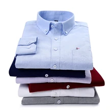 Высокое качество Aramy Мужская рубашка оксфорд с длинным рукавом хлопок в полоску рубашка в клетку