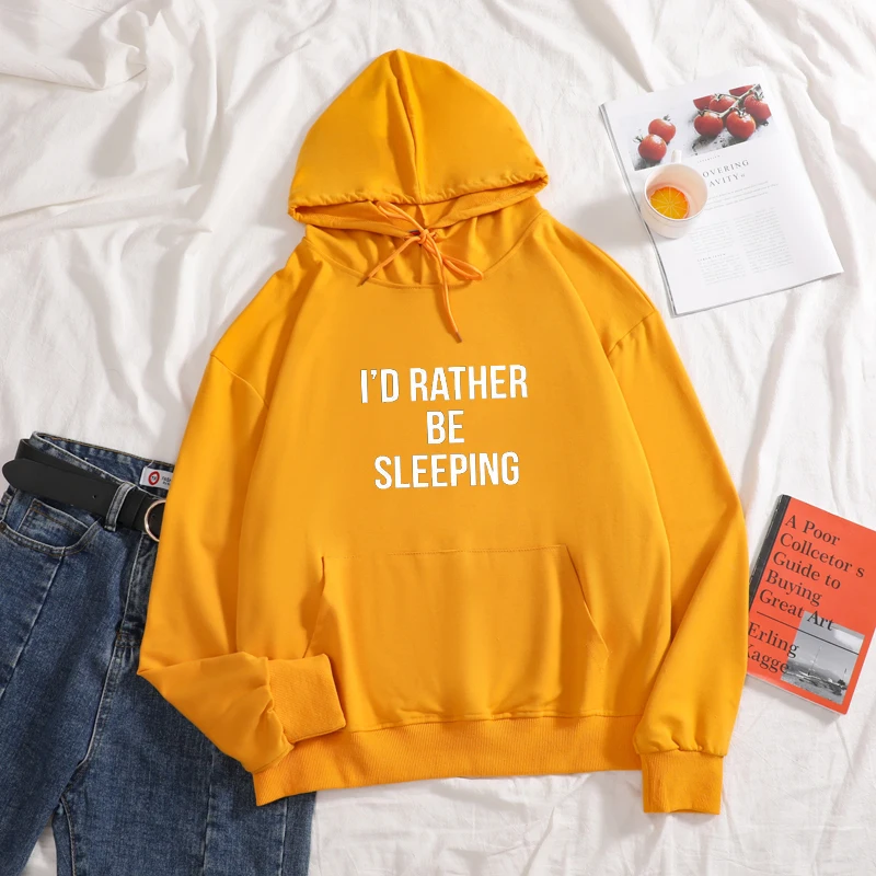 Yellow Женская толстовка с надписью «I'll BETTER be SLEEP», Повседневная Толстовка с капюшоном для девушек, забавная хипстерская толстовка с капюшоном - Цвет: Yellow