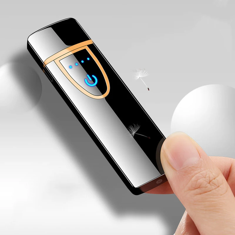 

Charging Electric Electronic USB Lighter Sensor Touch Screen creative electric lighters Rechargeable smoking Cigarette Tools