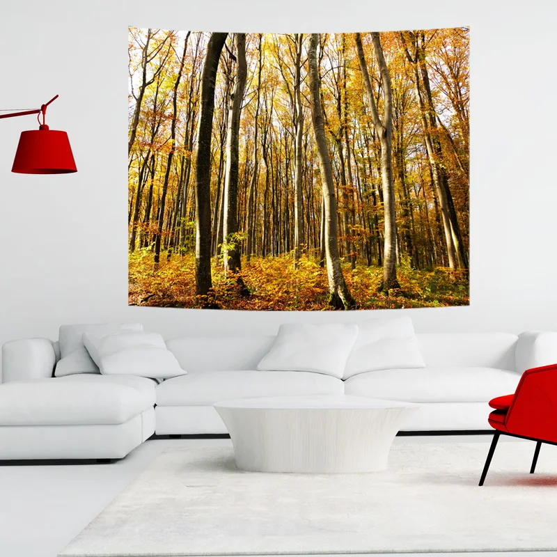 

2019 New Style Tapestry Scenery Woods Home Hanging Cloth Customizable