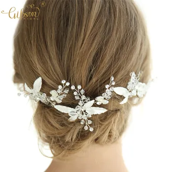 

3pcs/set Wedding Bridal Accessories Crystal And Leaf Hair Pin Set Headpiece Jewelry Hair Clip For Party