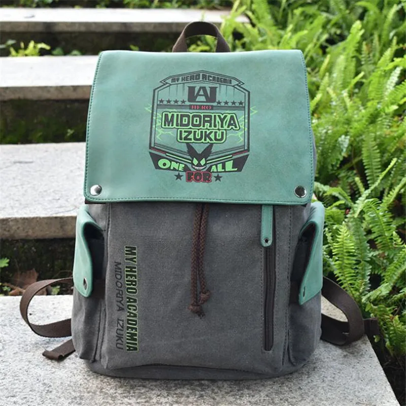 

Hot New Anime My Hero Academia Bagpack Cosplay Deku Backpack Midoriya Izuku Canvas Knapsack Cartoon Student Young