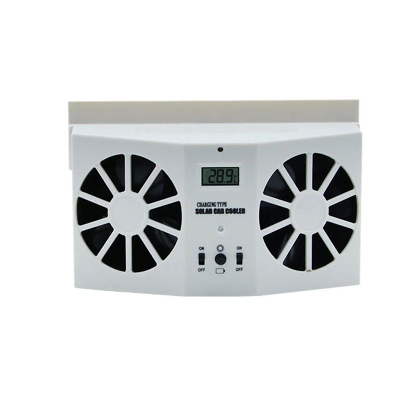 

Automotive Solar Exhaust Fan Air Ventilation Radiator Cooler for Cars, Refrigerators, Automatic Ventilation Fans White