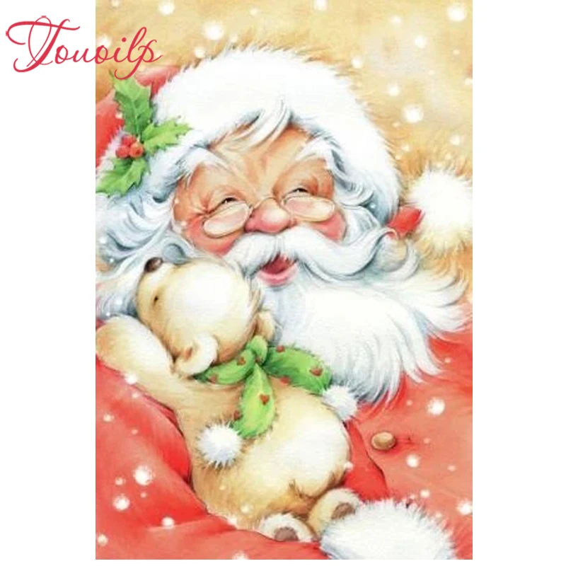 TOUOILP Full Square/Round Drill 5D DIY Diamond Painting&quotKerstman Met Klein Beertje&quotEmbroidery Cross Stitch Home Decor Gift | Дом и сад