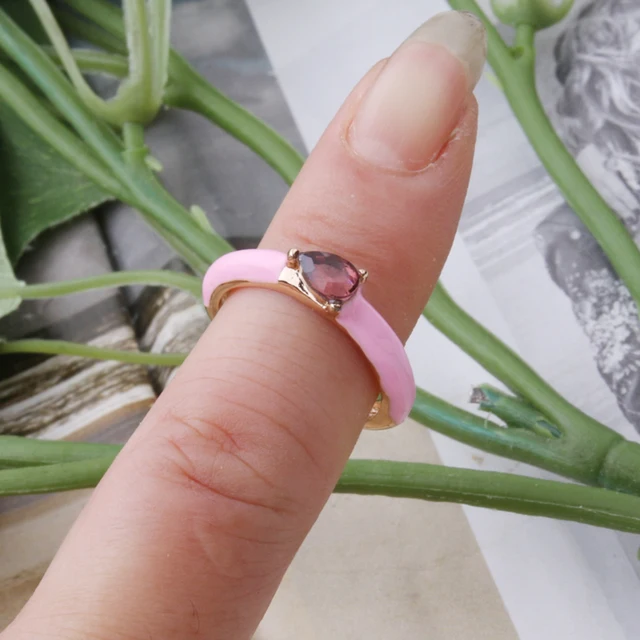 NeeFuWoFu Y2K Multicolor Enamel Dripping Oil Open Ring For Women, Adjustable  Gold Plated Chunky Finger Rings Party Jewelry 10