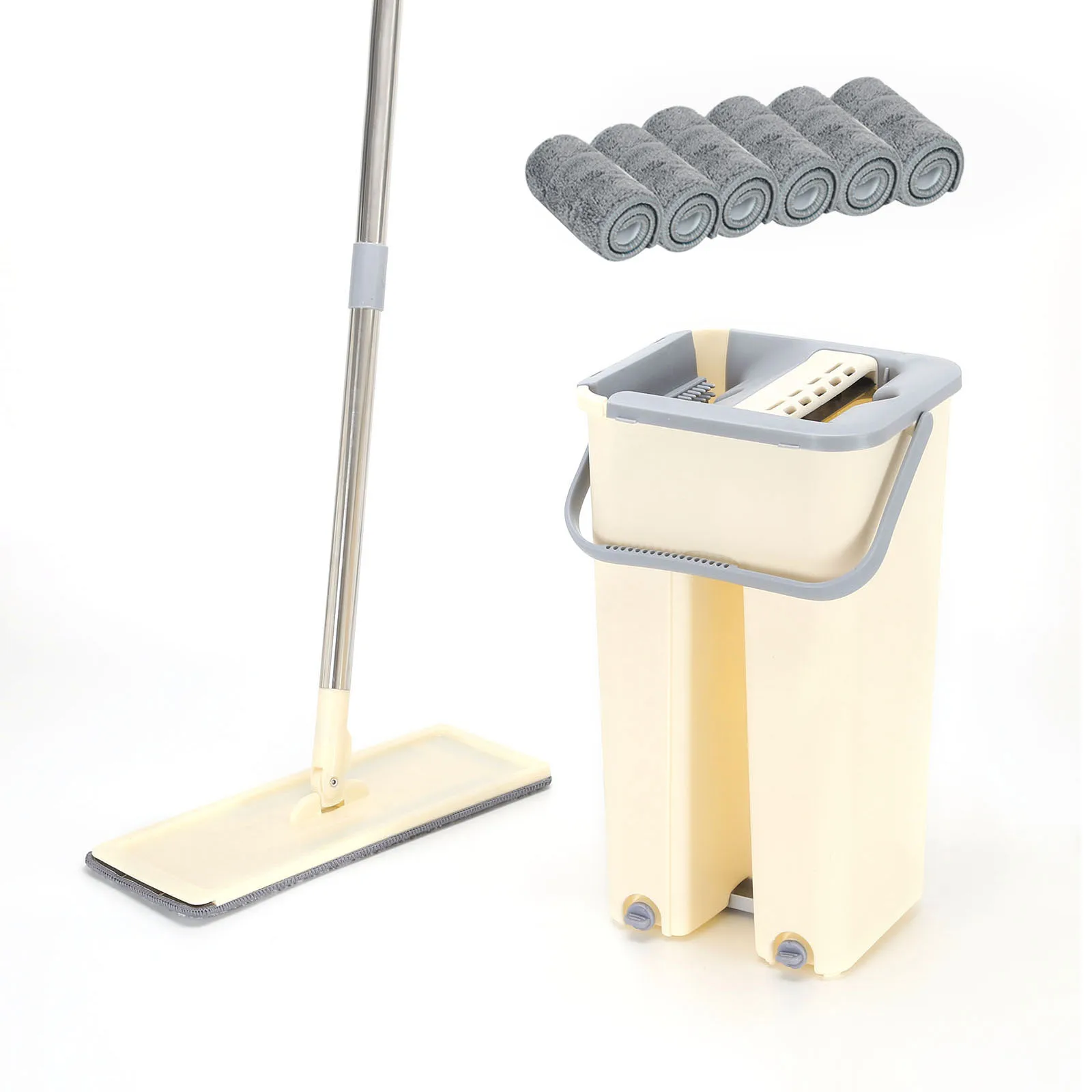 

Automatic Spin Mop And Bucket Ultrafine Fiber Cleaning Cloth Avoid Hand Washing Home Hardwood Tile Wooden Floor Flat Squeeze Mop