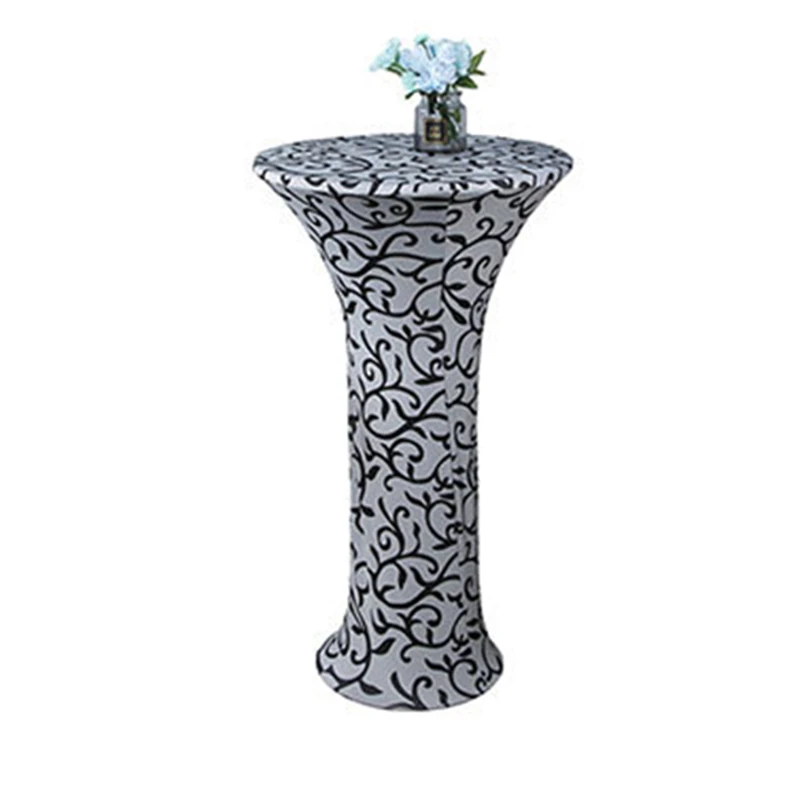 4Pcs/Lot Cocktail Bar Table Cover Round Table Cover Spandex Stretch Tablecloth for Wedding Party Coffee Hotel Table Cloth Decor