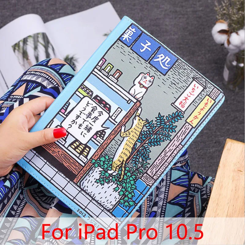 Playful cat Мультяшный чехол для iPad Mini 2 3 4 5 Air 1/2 Pro 9,7 Pro 10,5 из искусственной кожи, чехол-подставка для нового iPad 10,2 Air 3 10,5, чехол для планшета - Цвет: Playful cat