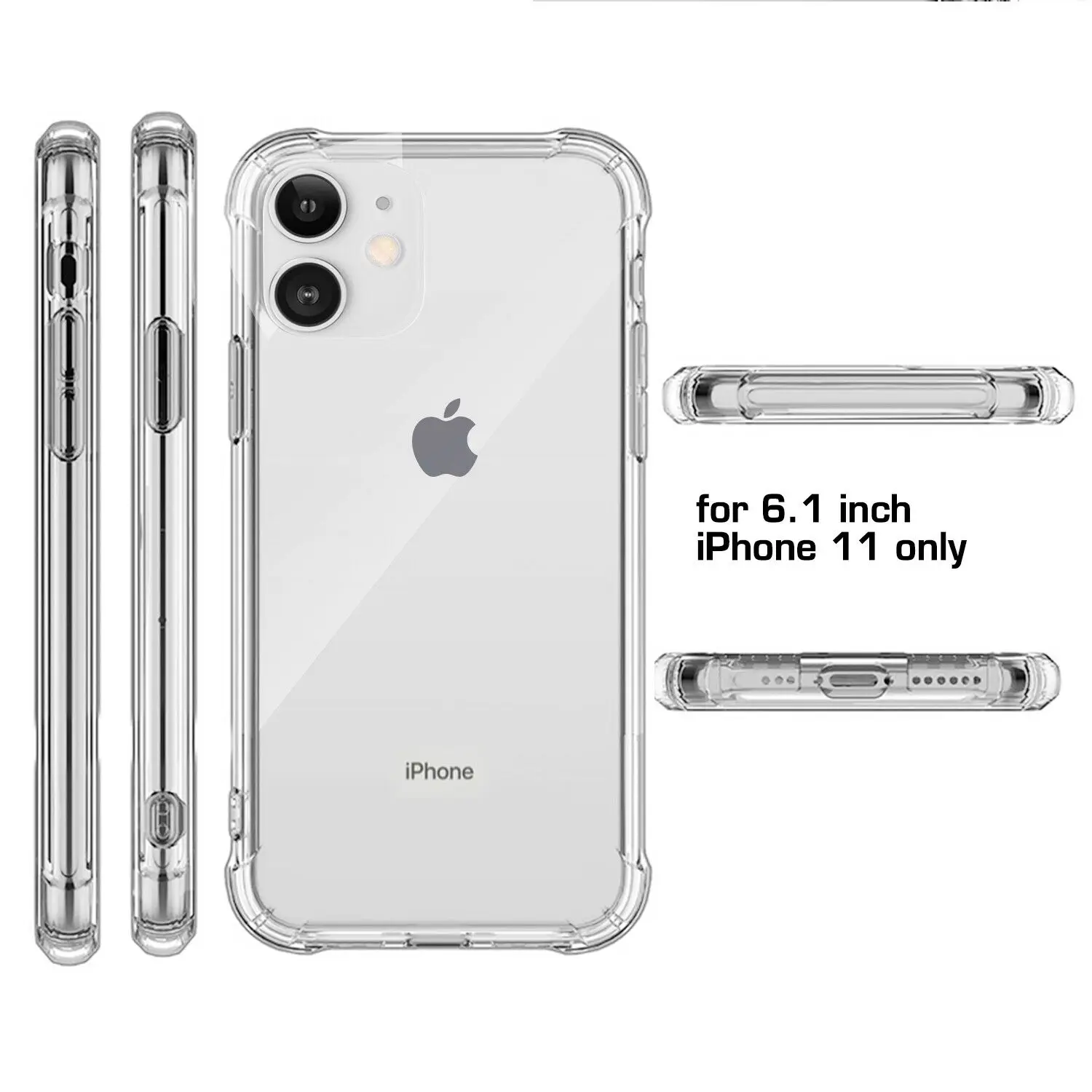Smatree Мягкий силиконовый чехол для iPhone 11 амортизация бампер крышка 6,1-дюймовый прозрачный чехол
