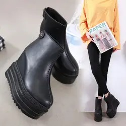Черные ботинки; Сабо; кожаные ботинки на платформе; женские ботинки; коллекция 2019 года; ботинки на низком каблуке; роскошные дизайнерские