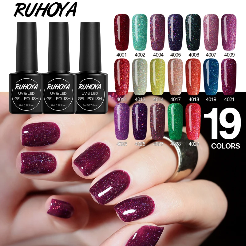 

Ruhoya Neon Fluorescence Series Colorful Nail Varnish Design Nail Polish Lacquer for Nails Art Nail Polish Summer