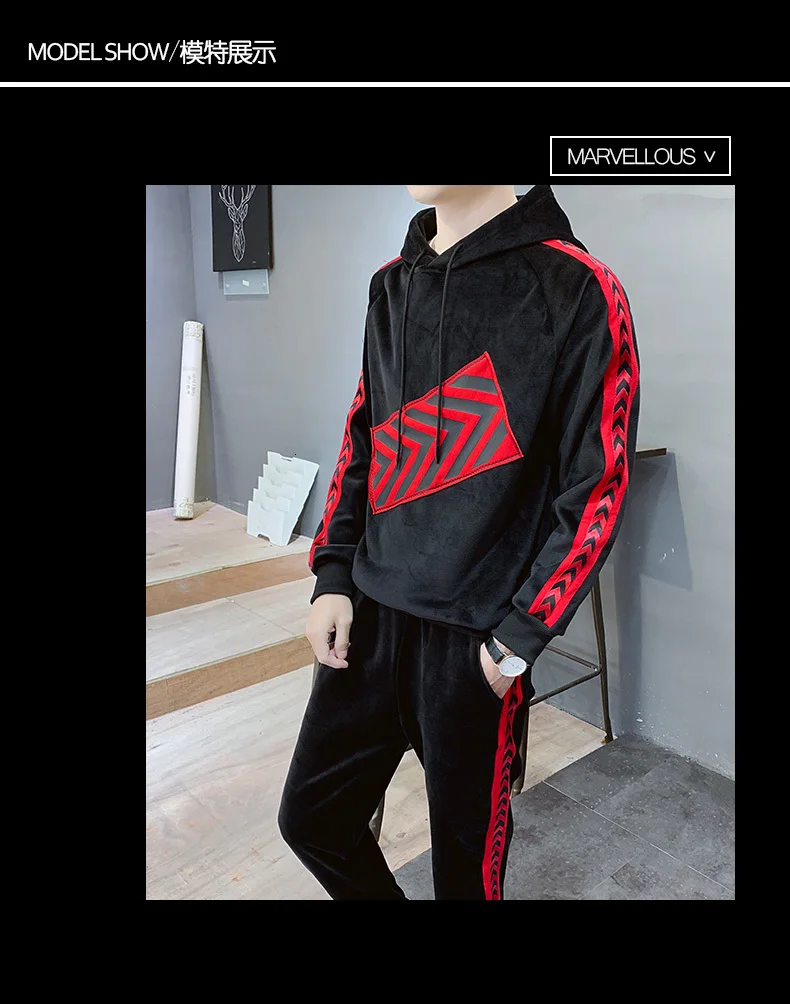 Moda Hombre,, Ropa, комплект с толстовкой, 2 предмета, топ+ штаны, Мужская черная хлопковая толстовка с капюшоном, набор для пары, тренировочный костюм, Mannen, осенняя спортивная одежда