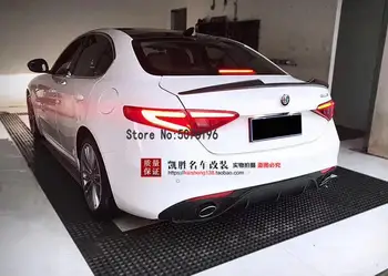 

Carbon Fiber Car Rear Trunk Lip Spoiler Wing for Alfa Romeo Giulia Sedan 4 Door Only 2015 - 2019 Quadrifoglio TI Verde
