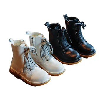 

Children's Martin Boots 2020 New Autumn British Style Solid Color Casual Roman Shoes Side Zipper girl Boots