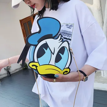 

Super Fire Cartoon Funny Cartoon Shoulder Bags Women Chain Round Hand Bags Ladies Creative Pu Messenger Crossbody Bag Female Bag