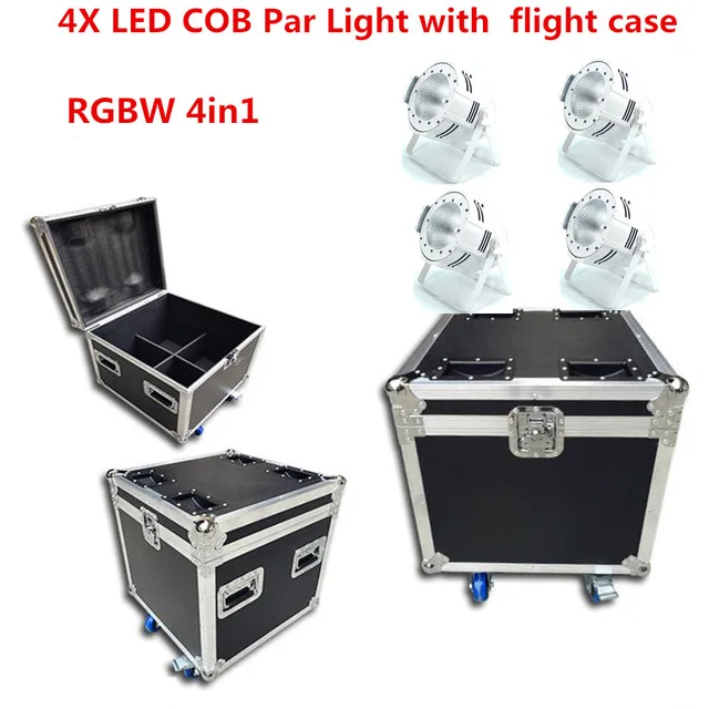 RGBW 4in1 white 4X200 Вт светодиодные прожектора COB кейс dmx кабель RGBWA UV 4в1/RGB 3в1/теплый белый холодный белый Светодиодный прожектор световая установка диджея dmx контроллер - Цвет: RGBW 4in1 white