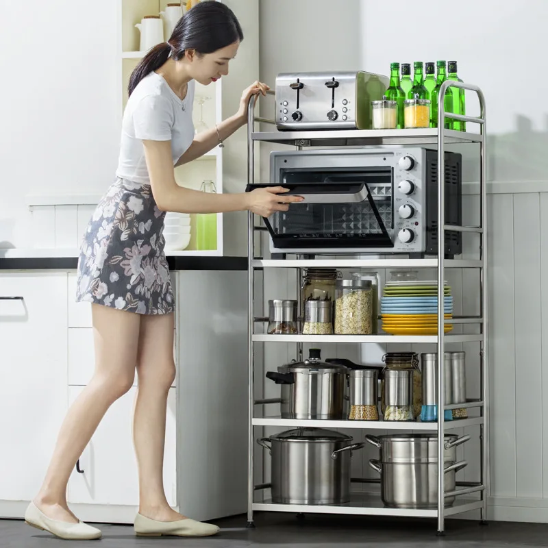 Многослойная кухонная стойка для хранения посуды кастрюль кухонных вещей