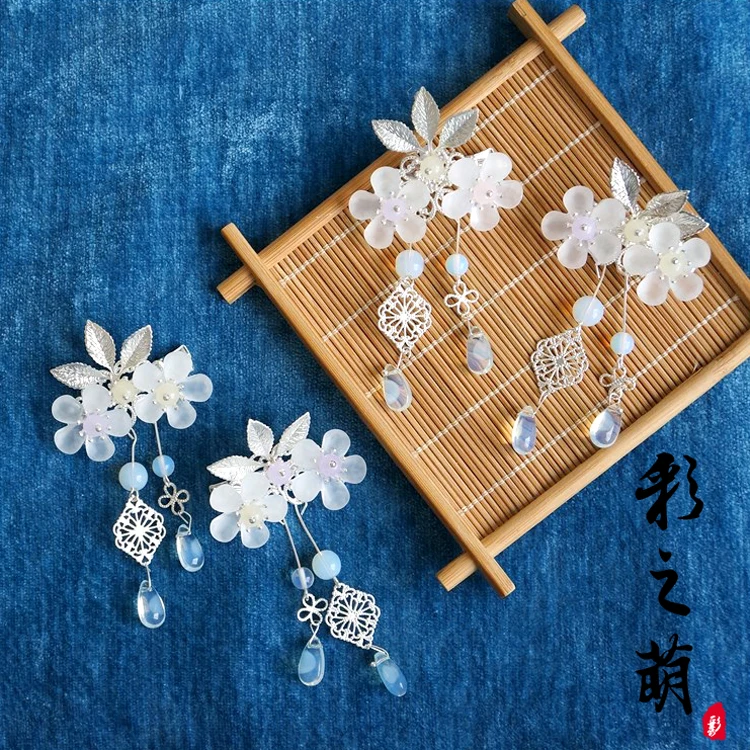 Древний стиль Hanfu ежедневный маленький головной убор цветы кисточка аксессуары для волос милые подростковые сердце Han элемент украшения для волос