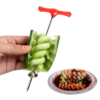 

Arsmundi kitchen accessories gadget Stainless Creative Scroll vegetable Cutter fruit Vegetable Spiral knife kitchen gadgets