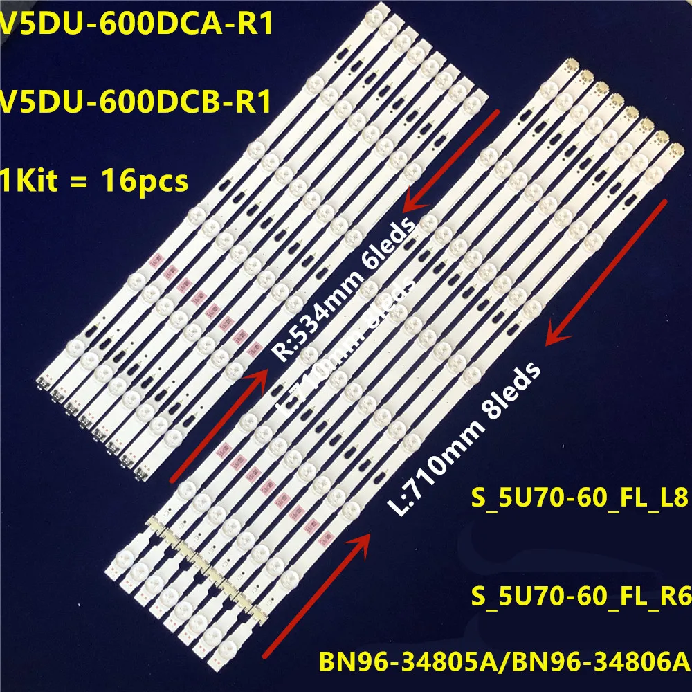 

LED Strip 6+8 Lamp For UE60KU6000 UE60JU6000 UN60JU7100 S_5U70-60_FL_R6 L8 LM41-00120X 00120Y V5DU-600DCA-R1 V5DU-600DCB-R1