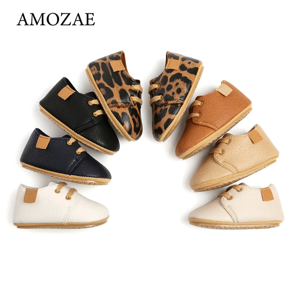 New Baby Shoes Retro Leather Boy Girl Shoe Bebes Multicolor Toddler Rubber Sole Anti-slip First Walkers Infant Newborn Moccasins