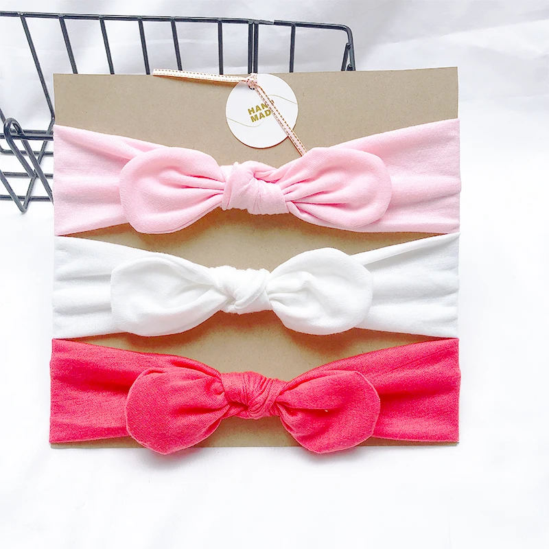 baby accessories 3pcs/lot Solid Nylon baby headband Bow Headbands For Cute Kids  Indian Turban Knot Rabbit Cotton Kids Hair Accessories accessoriesdiy baby 