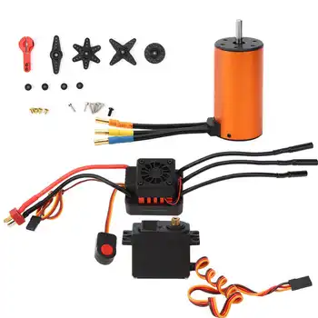 

Upgrade 80A Brushless ESC Electric Speed Controller with 3670 Brushless Motor M1500 15kg Servo for 1/8 RC Car