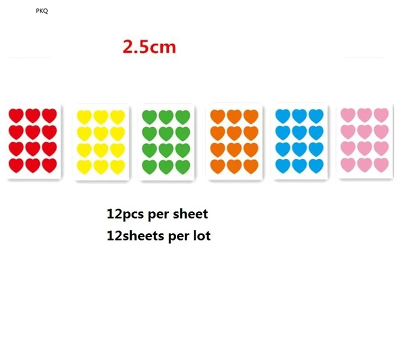 12Sheet-Orange-2.5cm Наклейка в форме сердца s этикетки для печати LOVE стикер s Скрапбукинг для упаковки Свадебные украшения стикер для канцелярских товаров наклейка на большой палец - Цвет: 12Sheet-Orange-2.5cm