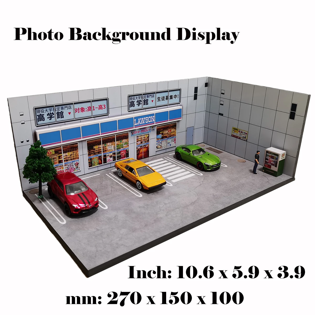 DIY 1:64 модель автомобиля Диона LAWSN магазин фото фон дисплей пейзаж новый подарок