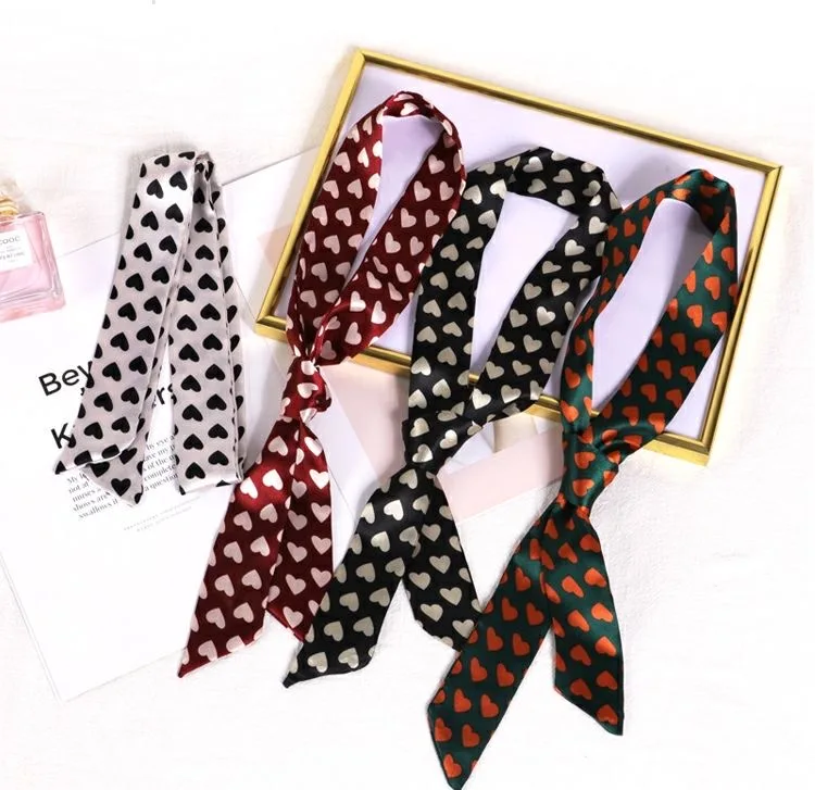 

2020 New Style women scarf belt hair band ribbon simulation silk bag handle tied led towel scarf women