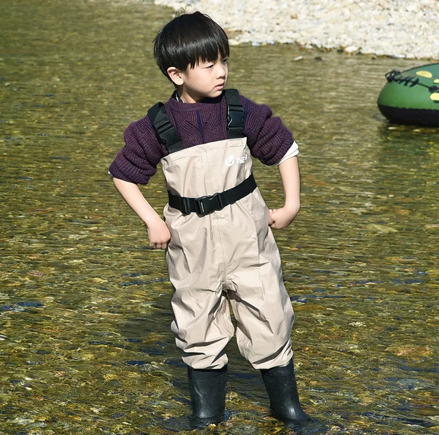 NeyGu Teenager Adjustable Muddy Waterplay Waders with Rubber Boots, Youth  Fishing Wader for Marsh Camping Playing - AliExpress