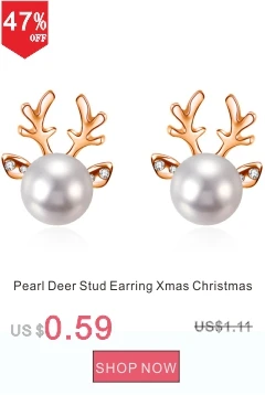 deer pearl xmas stud earrings