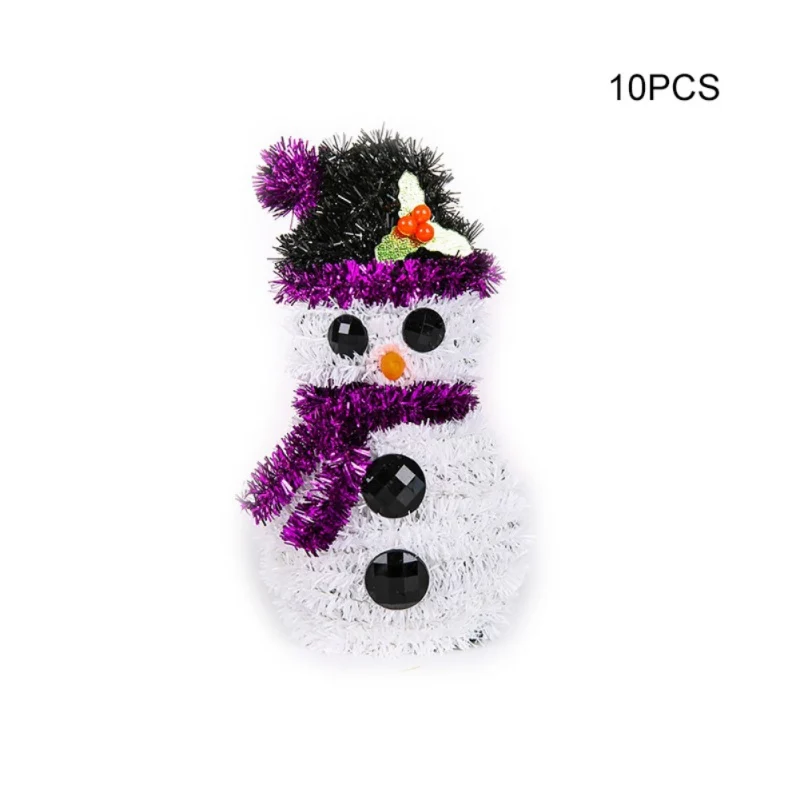 Merry Рождественская упаковка из 10 Блеск полосы тканые 3D снеговик рождественские Висячие кулон орнамент для украшение для вечеринки