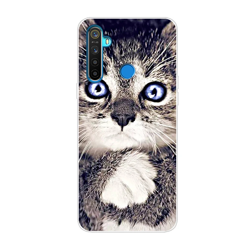 Белый Силиконовый чехол для OPPO Realme 5 чехол милый Тигр мягкий ТПУ чехол для OPPO Realme Q задний Чехол Realme 5 Pro чехол для телефона s Capa - Цвет: Белый