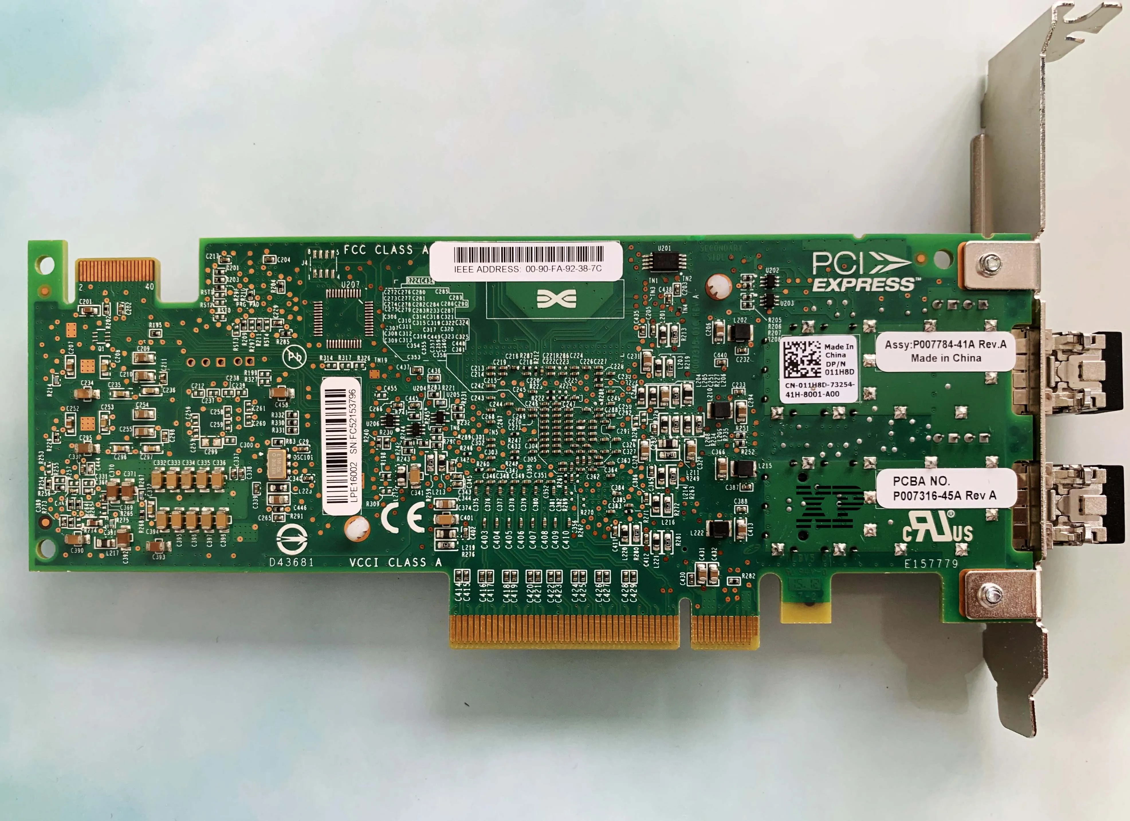 Emulex LPE16002B -M6 LPE16002 HBA 파이버 카드 용 오리지널, 16G/듀얼 포트 파이버 카드