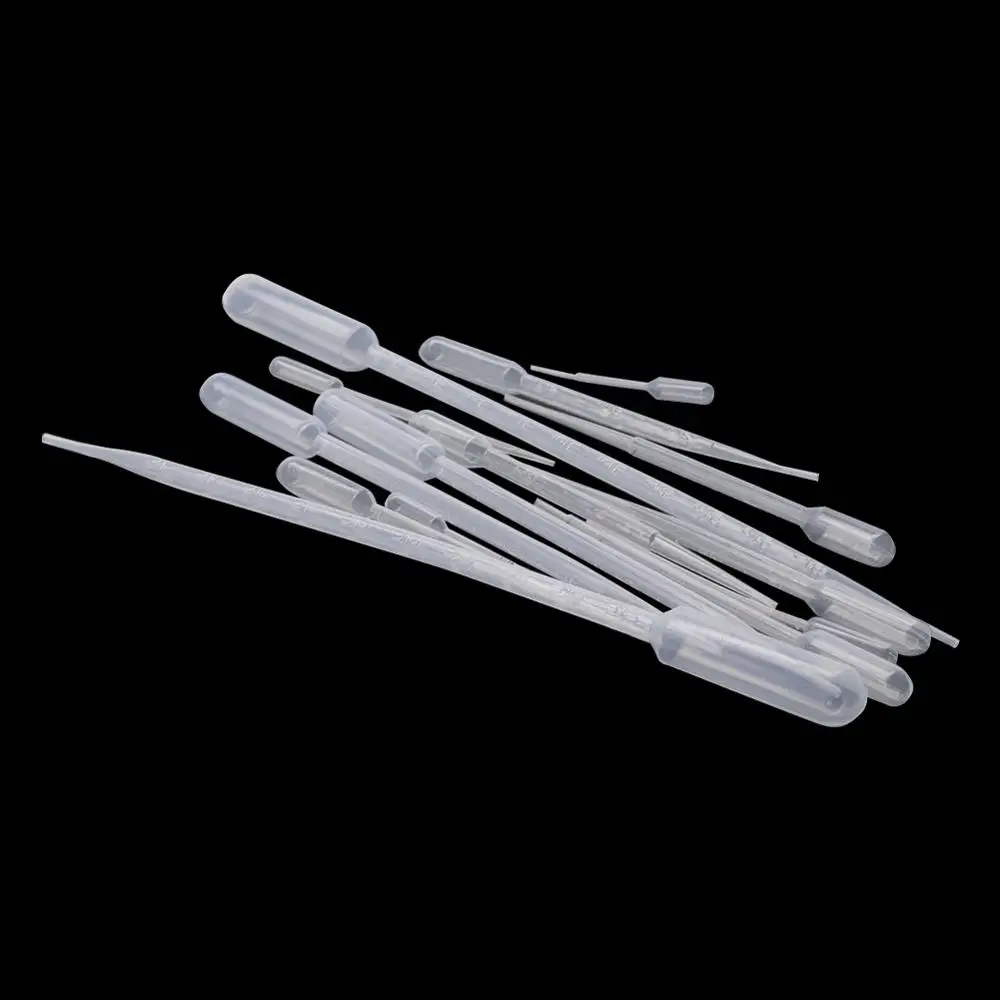 100Pcs 0.2/0.5/1/2/3/5/10ML Labor Pipette Kunststoff Einweg absolvierte Pasteur Pipette Dropper Polyethylen Make-Up Werkzeuge