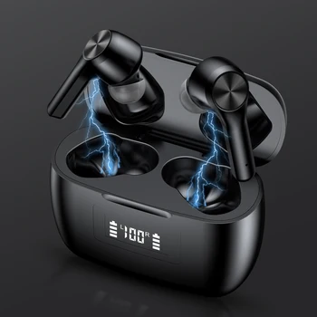 

TWS Wireless Bluetooth 5.0 Earphones Charging Case LED Display Waterproof Earphone Auto Pairing Transmission Distance