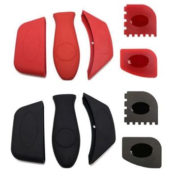 

Silicone Anti-Scalding Heat Insulation Pot Handle Cover Plastic Scraper Pot Scraper Oven Spatula Set, 10PCS