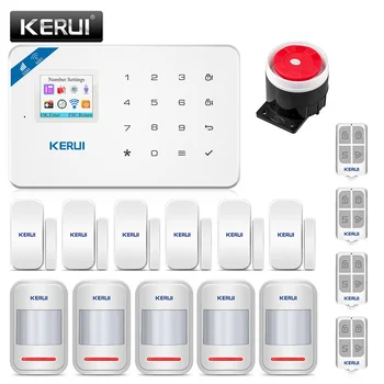 KERUI W18 Wireless WiFi GSM Home Security Alarm System Burglar Alarm Kit Android ios APP Control With Remote Controller 2018 kerui w18 wireless wifi gsm burglar security home alarm system android ios app wireless smoke detector wifi smart socket