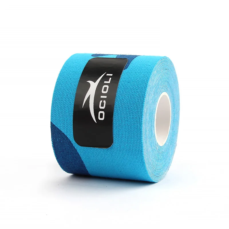 Blue camouflage 20 штук 5 см* 5 м фитнес кинезиологическая лента эластичный клейкий хлопковый спортивный рулон уход коленная повязка поддержка мышц - Цвет: Blue camouflage