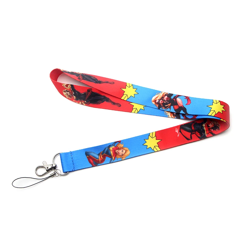 PC183 капитан брелок с героями Marvel Lanyards держатель удостоверения личности ID карта Пропуск Тренажерный зал мобильный телефон USB бейдж держатель ключевой ремень