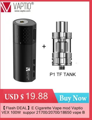 【Flash DEAL】100W электронная сигарета, испаритель Vape mod Vaptio VEX 100 коробка мод е 21700/20700/18650 vape Батарея 510 нить распылитель 0,15-3ohm