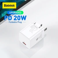 Baseus USB C caricabatterie 20W US Plug pieghevole per iPhone 12 Pro Max supporto tipo C PD caricabatterie rapido per telefono ForiP 11 Pro Max