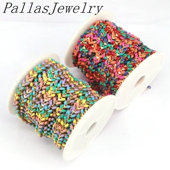 

5Meters, Jewellery Making Supplies Gold Filled Enamel Leaf Chain For Jewelry Making DIY Necklace Earrings Bracelets Chain