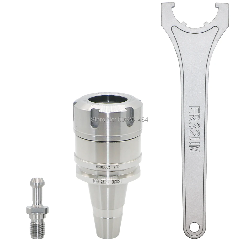 

CNC Tool Holder for Engraving Machine, ISO30 ER32 60L, with 1 Wrenches ER32-UM, Milling Machine Tool Holder with Pull Studs.