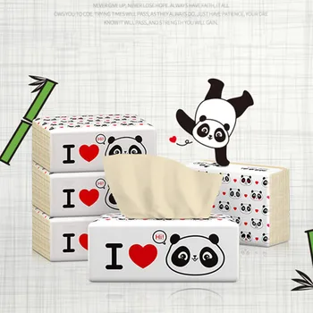 

Natural Color Pumping Paper 6 Packs / Lift 4 Layers of Paper Towels Bamboo Pulp Paper Household Napkin Disposable Home Travel