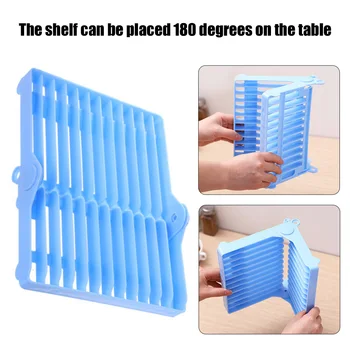 

12slots Home Kitchen Dish Rack Solid Rectangle PP Collapsible Design Drain Frame Easy Clean Drainer Storage Shelf Space Saving