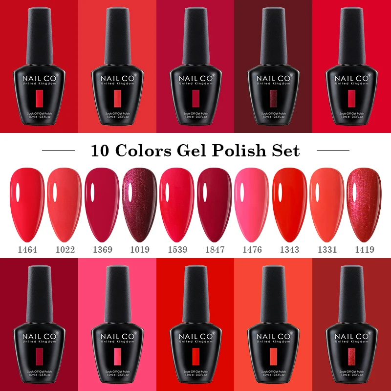 NAILCO 15ml 레인보우 컬러 UV 젤 매니큐어 세트 젤 네일 아트 전문가를위한 매니큐어 네일 용품을위한 모든 빠른 배송